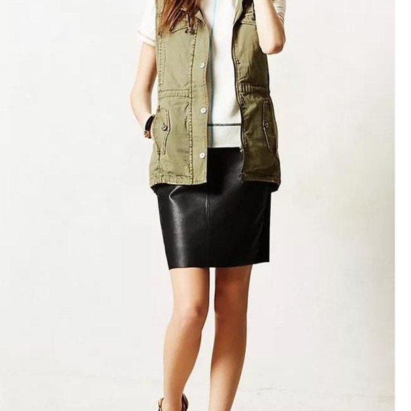 Marrakech Olive Green Hooded Vest Jacket by Anthropologie Sz M - Picture 4 of 16